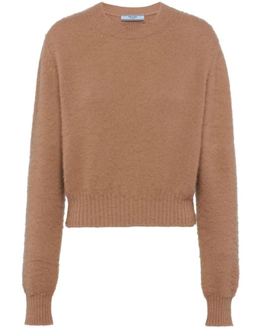 Prada Brown Kaschmirpullover Mit Rundem Ausschnitt
