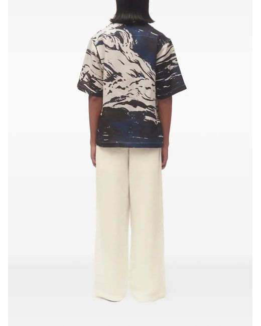 Commas Black Abstract-Print Short-Sleeve Shirt for men