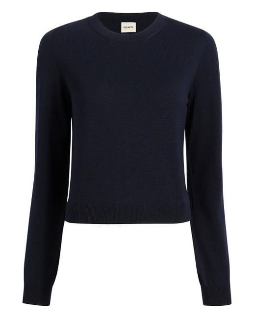 Khaite Blue Klassischer Kaschmirpullover