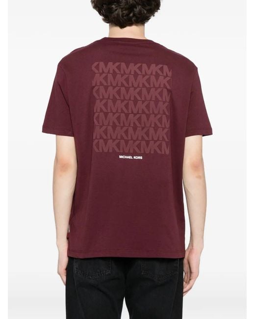 Michael Kors Red Logo-Embossed T-Shirt for men