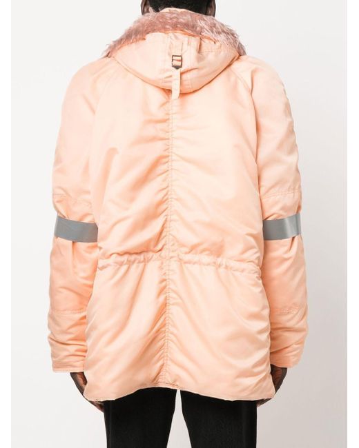 MM6 by Maison Martin Margiela Tape-detail Hooded Parka Coat in Pink for Men  | Lyst Australia