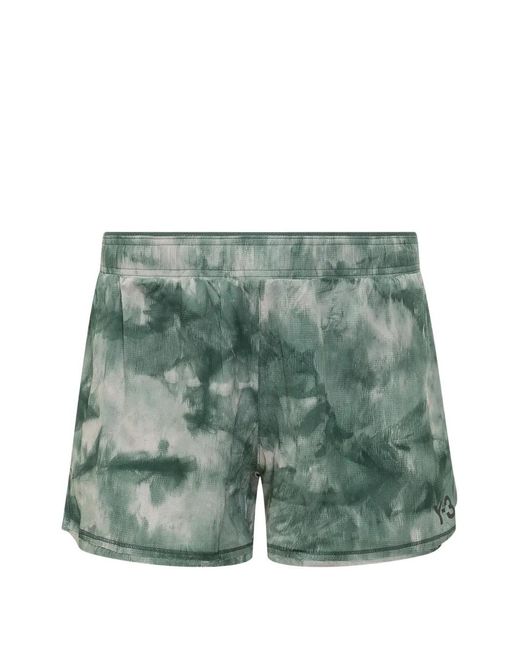 Y-3 Green Aop Running Shorts for men