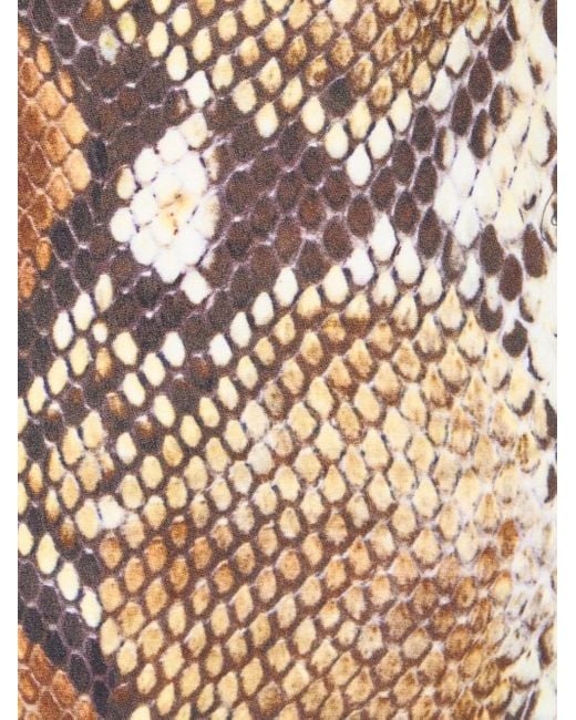 Roberto Cavalli Natural Snake-Effect Skirt