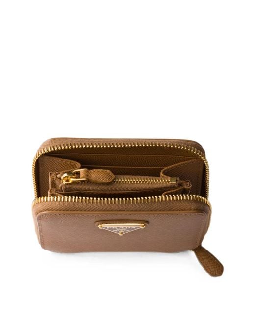 Prada Brown Small Saffiano-Leather Wallet