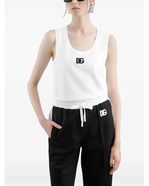 Dolce & Gabbana White Dg Logo Tank Top