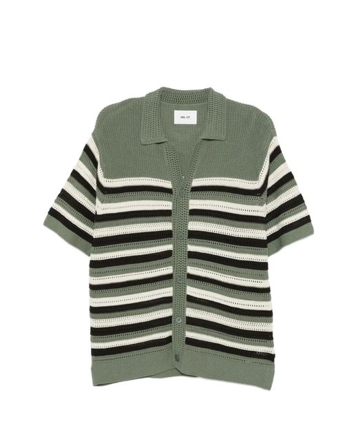 NN07 Green Lars Striped Shirt for men