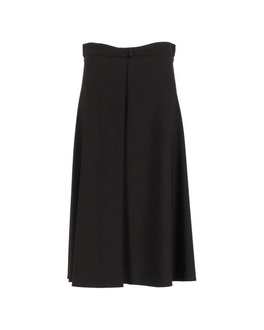 Forte_forte Black Grain De Poudre Midi Skirt