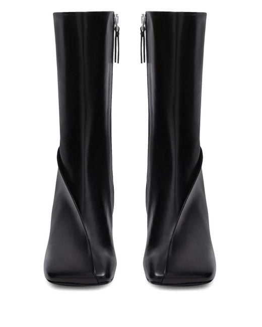 Jil Sander Black Square-Toe Ankle Boots