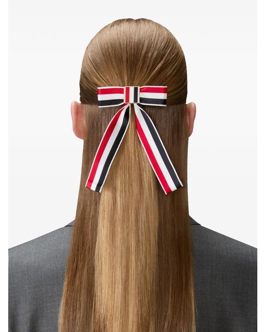 Thom Browne Red Satin Rwb Bow Barrette