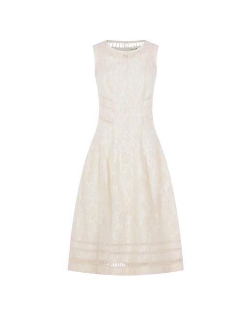 Ermanno Scervino White Floral Panelled Dress