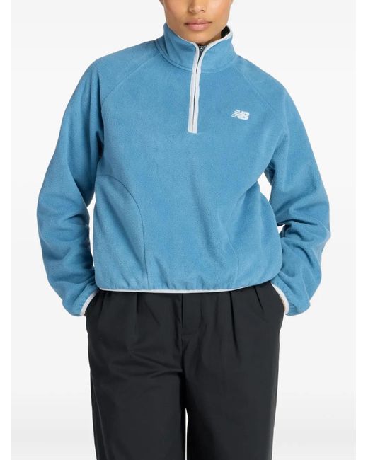 New Balance Blue Half-Zip Fleece Sweatshirt