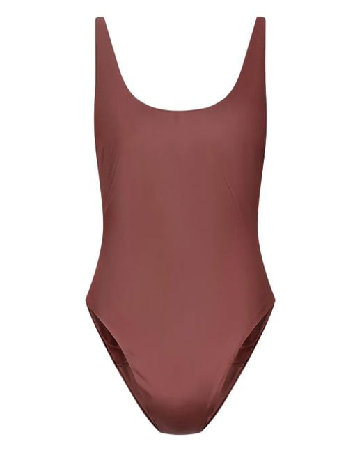 Magda Butrym Purple Scoop-Neck Swimsuit