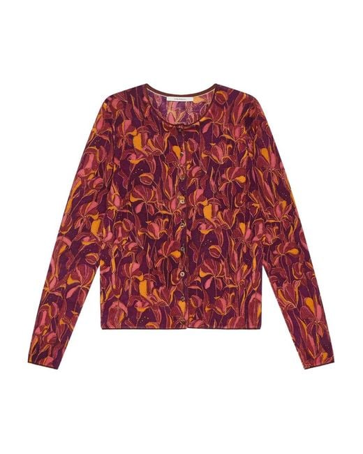 Maliparmi Red Floral Button Cardigan