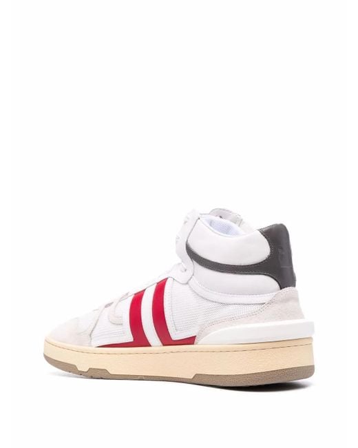 Lanvin Pink Logo-Patch Lace-Up Sneakers for men