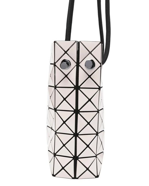 Issey Miyake White Geometric-Panel Shoulder Bag