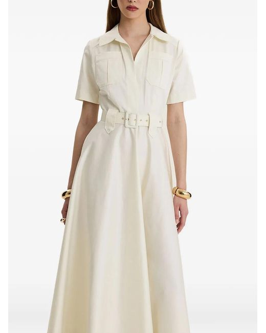 MOOS STUDIO Natural Blanc Society Belted Maxi Dress