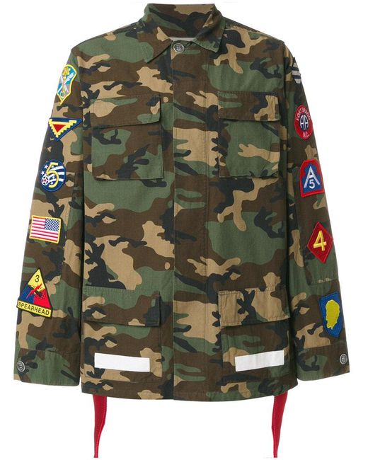 Off-White c/o Virgil Camouflage Patch Cargo Jacket in Men | Lyst