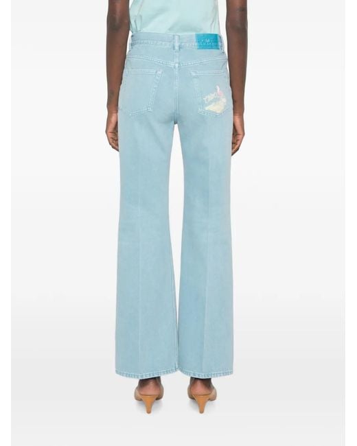 Jean Ample À Patch Logo Chloé en coloris Blue