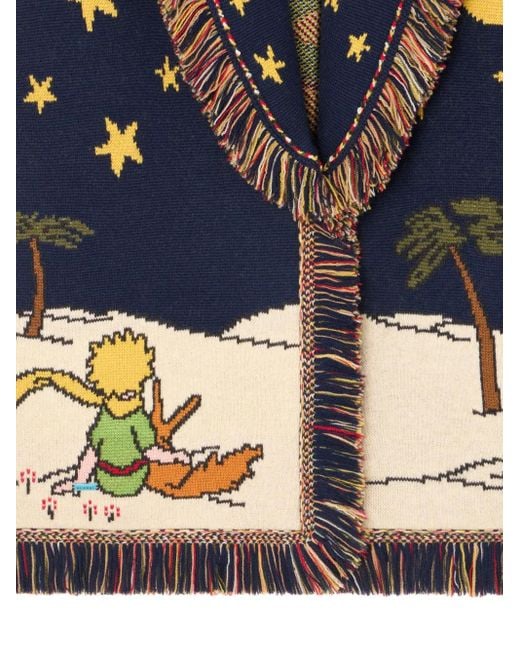 X The Little Prince Cardigan Con Frange di Alanui in Blue