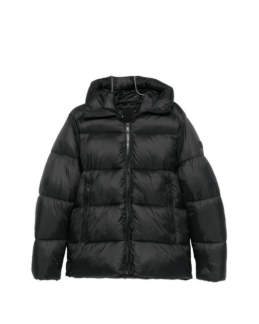 SERGIO MORETTI FIRENZE Black Logo-Patch Padded Jacket for men