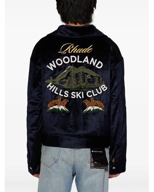 Rhude Blue Woodland Hills Jacket for men