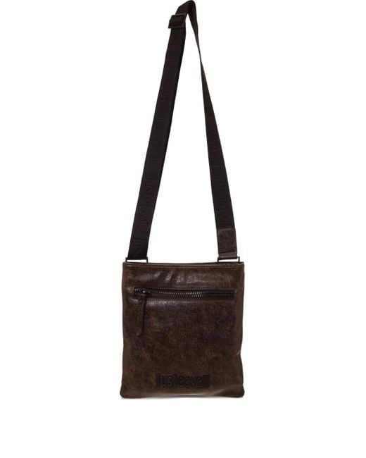 Borsa Messenger Con Logo Goffrato di Just Cavalli in White da Uomo
