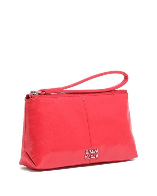 Bimba Y Lola Red Zip Leather Wallet