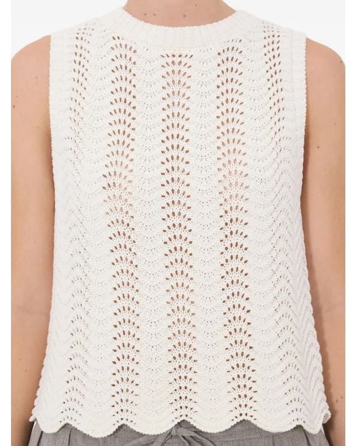 Loulou de Saison White Crochet Top