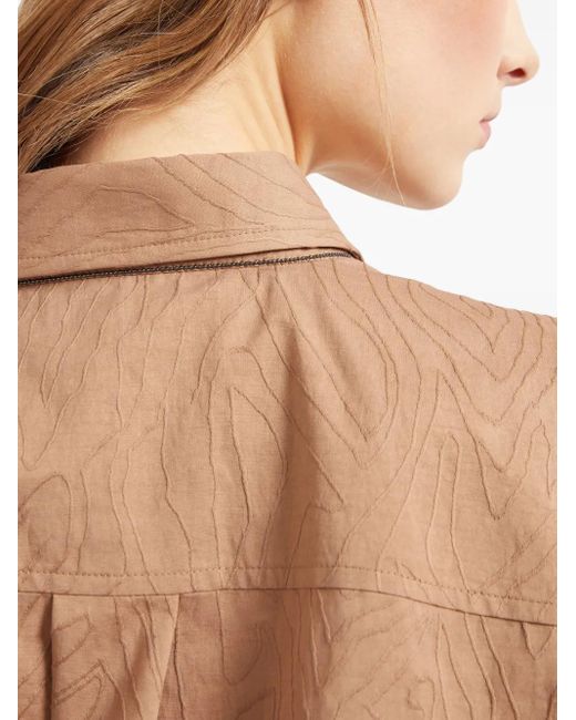 Brunello Cucinelli Natural Hemd Aus Popeline
