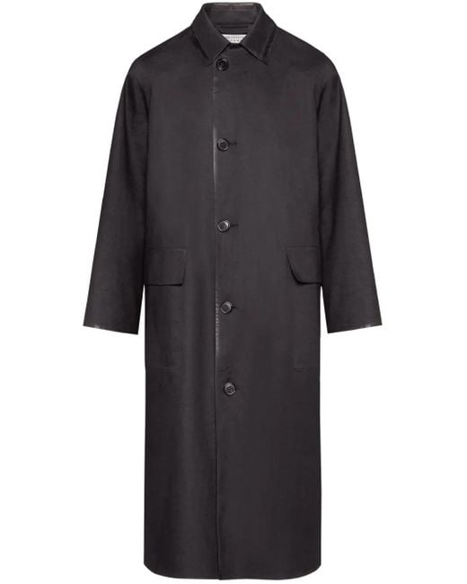 Maison Margiela Black Coated Single-Breasted Coat