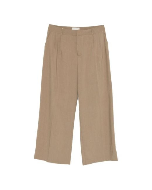 THESTROY Natural Pleated Trousers