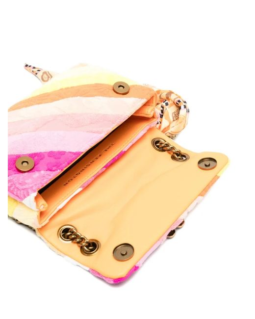 Kurt Geiger Pink Mini Kensington Striped Chain Shoulder Bag