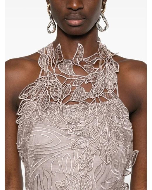 Robe En Dentelle À Coupe Longue Alberta Ferretti en coloris Brown