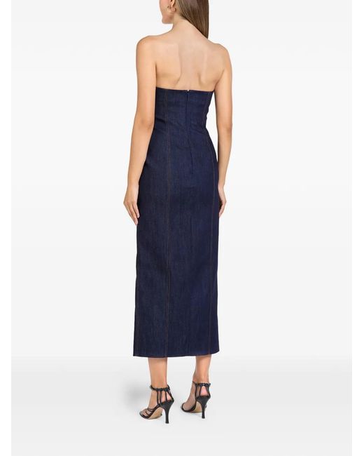 Florence & Fortitude Blue Buttoned Strapless Dress