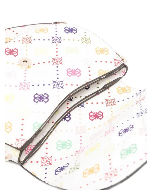 Guess White Logo-Plaque Shoulder Bag