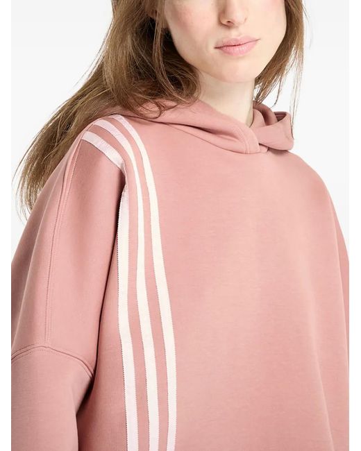 Adidas Pink Placed Stripes Hoodie
