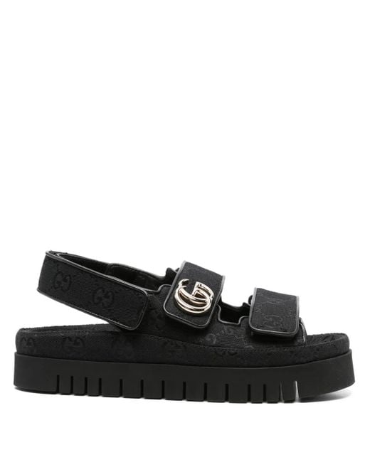 Gucci Black Double G Sandals
