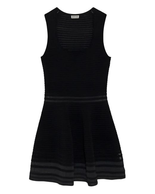 Jonathan Simkhai Women's Black Lottie Ribbed Illusion Knit Mini Dress