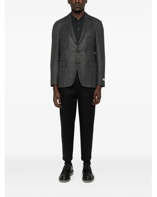 Canali Gray Checked Wool Blazer for men