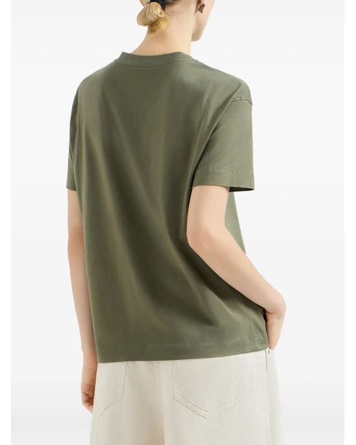 Brunello Cucinelli Green Pocket Cotton T-Shirt