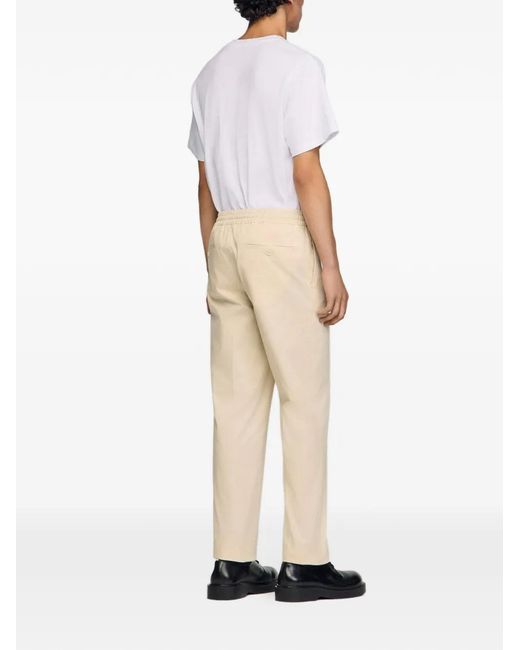 Sandro Natural Elasticated Straight-Leg Trousers for men