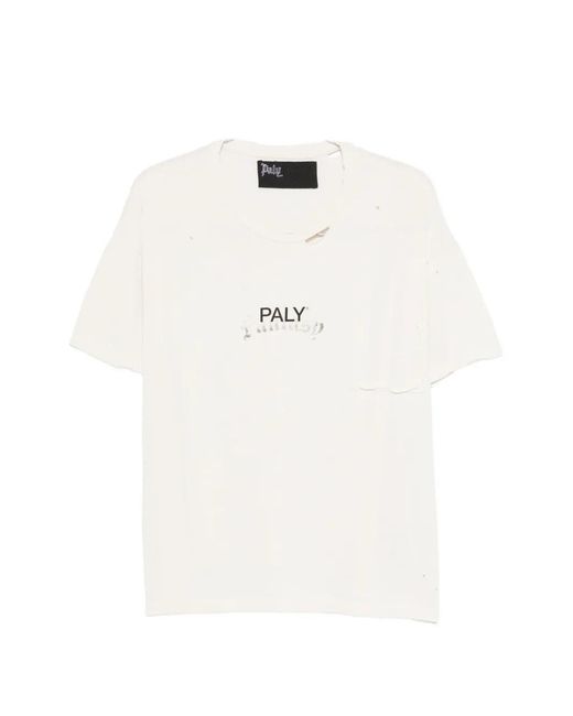 PALY White Distressed Logo T-Shirt