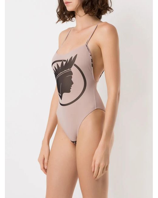 Amir Slama Multicolor Índio Print High Cut Leg Swimsuit