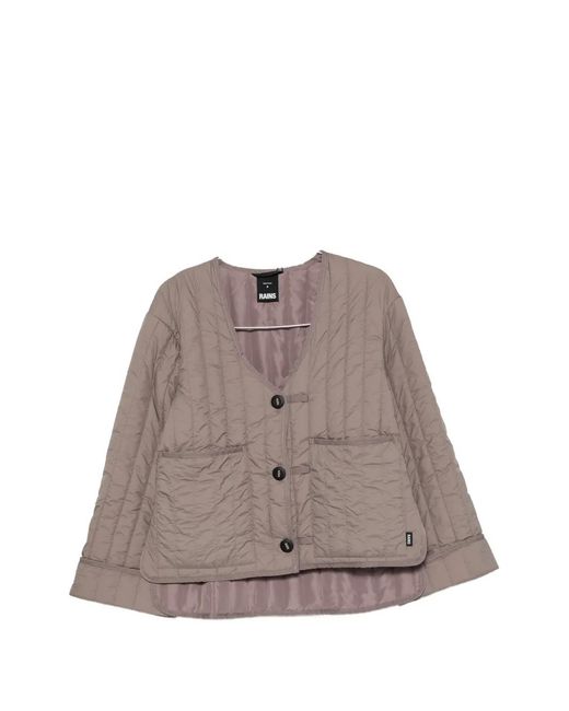 Rains Brown Banja Liner Quilted Jacket