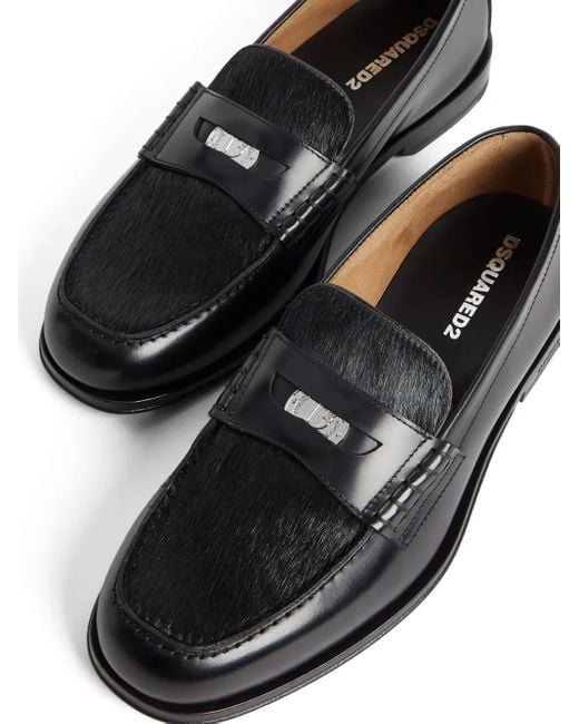 DSquared² Penny-Loafer aus Leder in Black für Herren