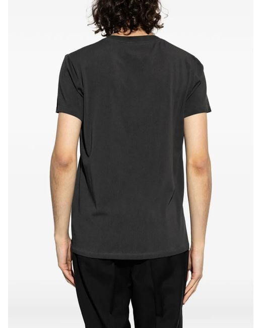 Balmain Black Logo-Print T-Shirt for men