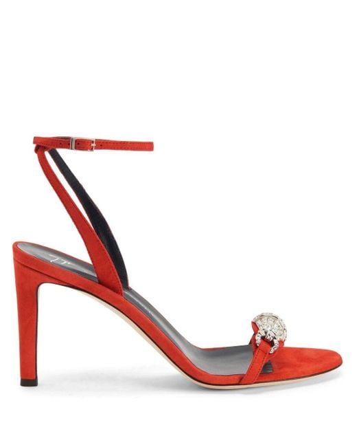 Giuseppe Zanotti Red Thais 85mm Suede Sandals