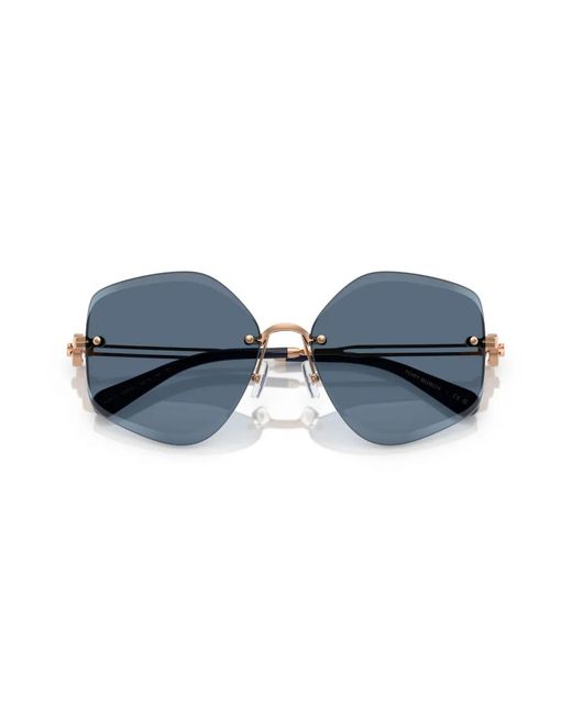 Tory Burch Blue Geometric-Frame Sunglasses