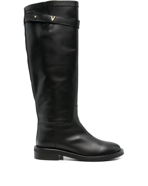 Via Roma 15 Black 30Mm Buckle-Fastening Leather Boots