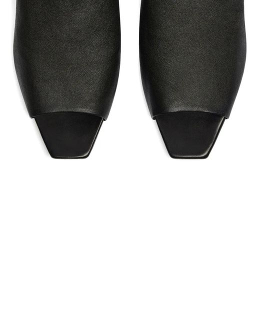 Courreges Black Square-Toe Sandals